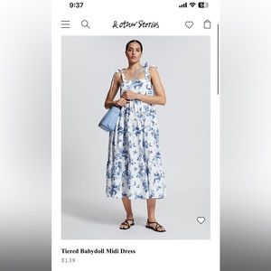 Tiered babydoll midi dress